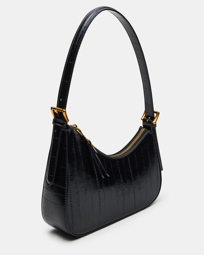 SMITH Bag Black Eel Asymmetric Shoulder Handbag | Steve Madden Classic