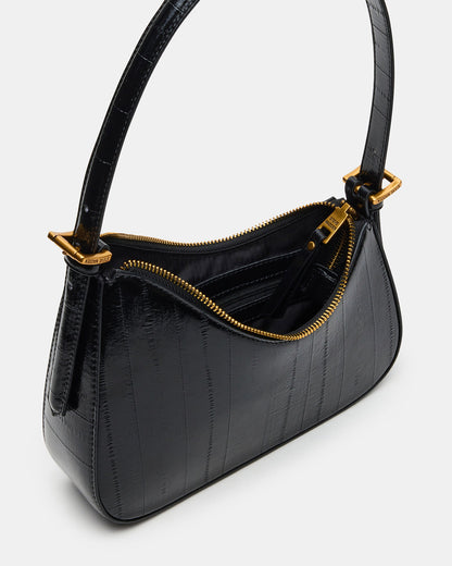 SMITH Bag Black Eel Asymmetric Shoulder Handbag | Steve Madden Classic