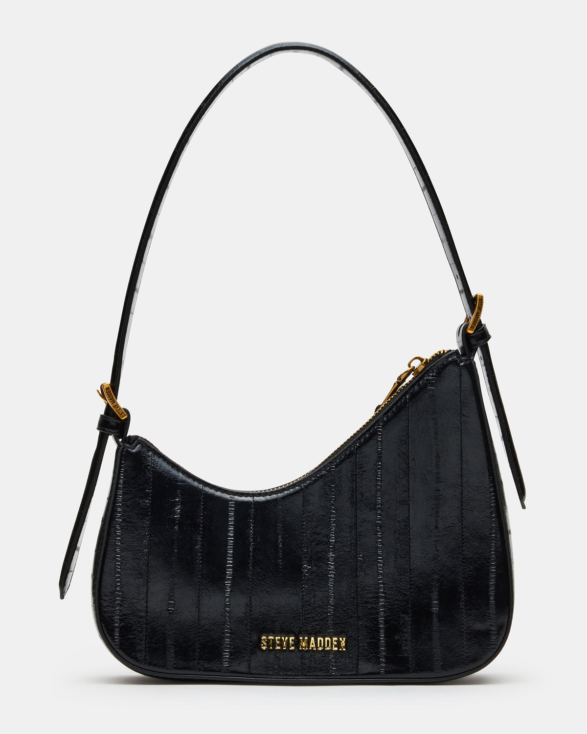 SMITH Bag Black Eel Asymmetric Shoulder Handbag | Steve Madden Classic