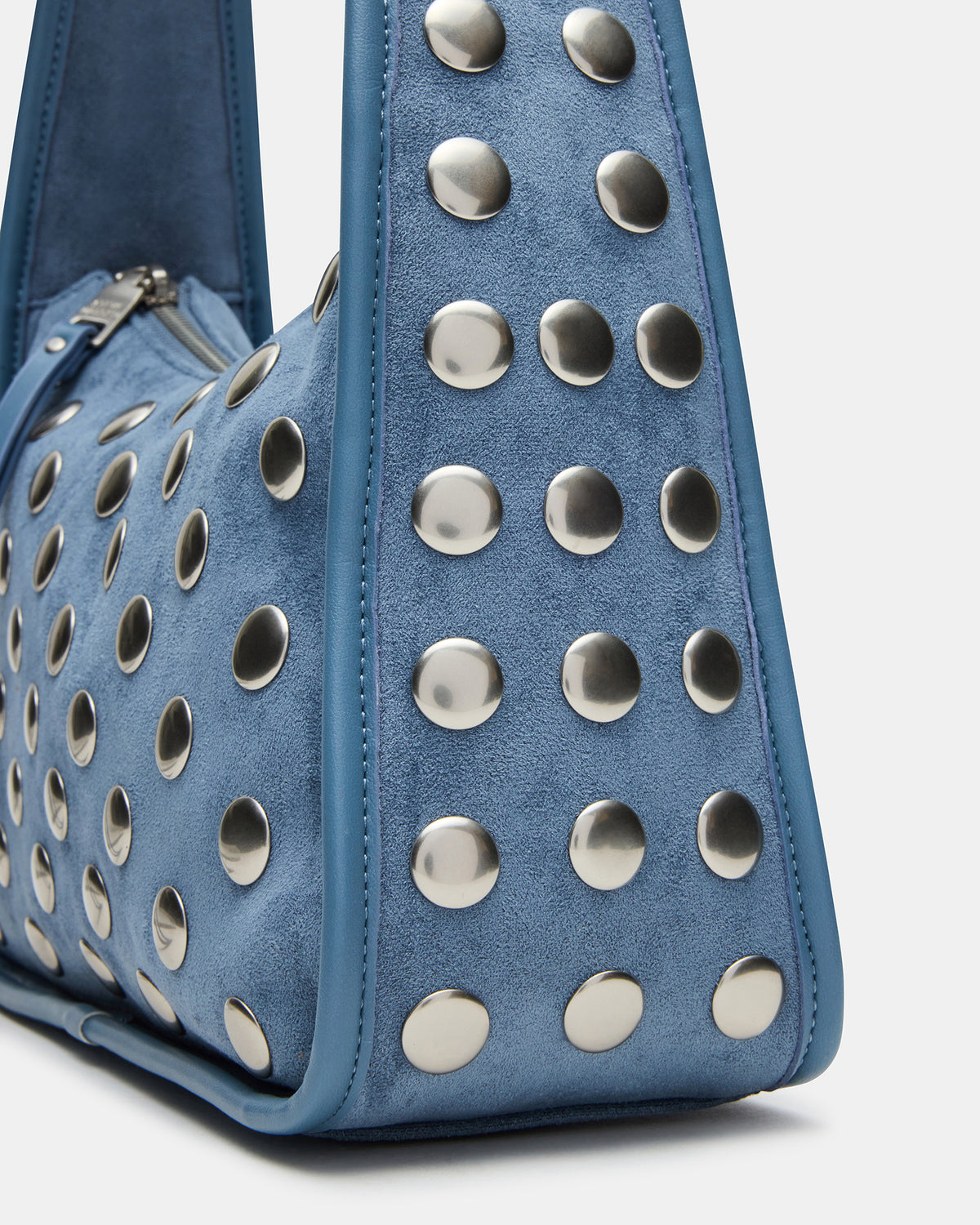 CHEYANN Bag Light Blue Hobo Dome-Studded Shoulder Strap Women's Handbag | Steve Madden Trusted