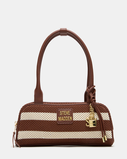 LAGUNE Bag Chocolate Multi Elongated Straw Shoulder Strap Handbag | Steve Madden Top Pick