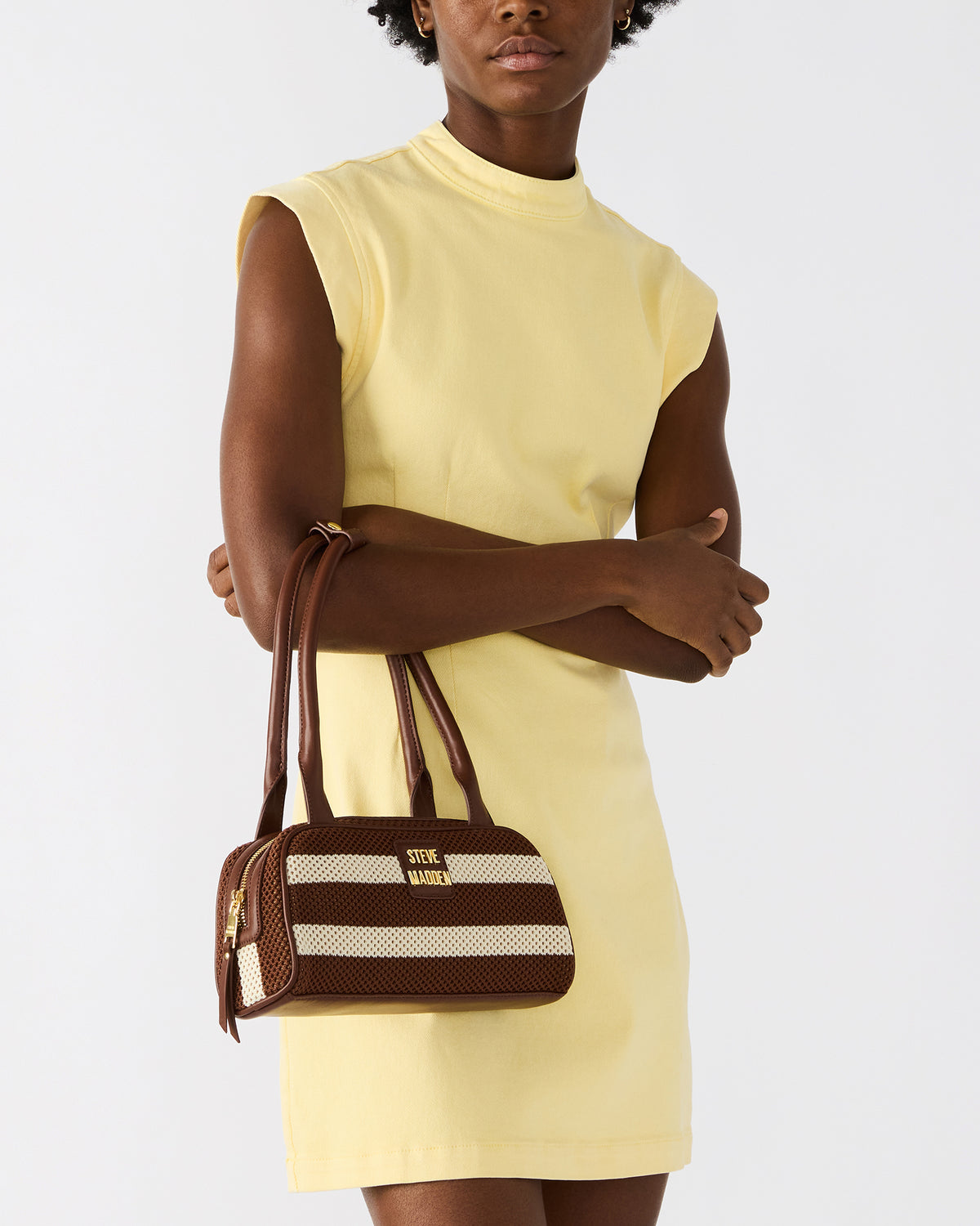 LAGUNE Bag Chocolate Multi Elongated Straw Shoulder Strap Handbag | Steve Madden Top Pick
