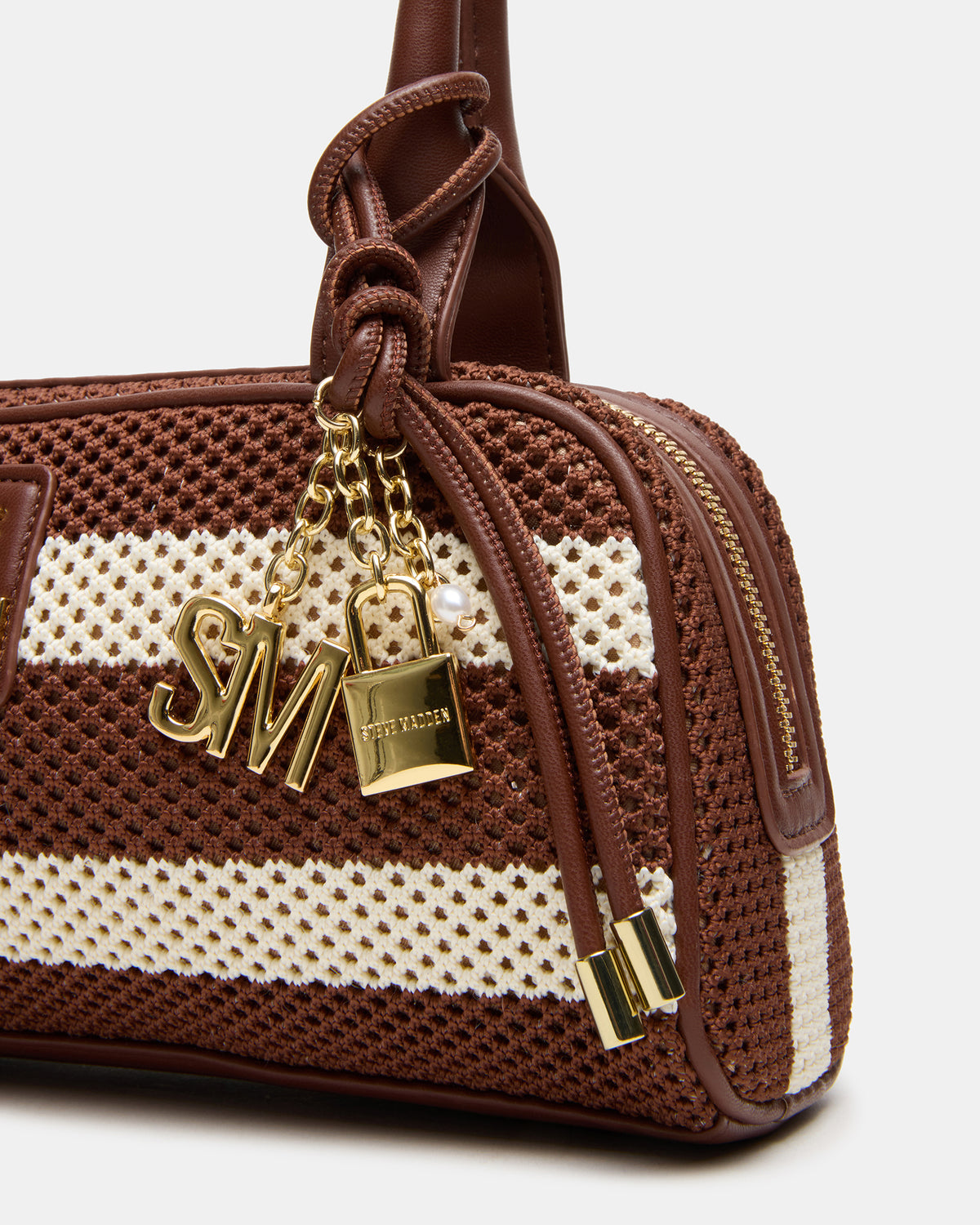 LAGUNE Bag Chocolate Multi Elongated Straw Shoulder Strap Handbag | Steve Madden Top Pick