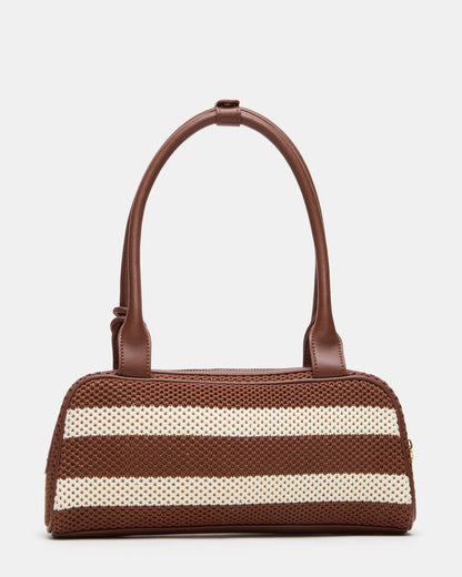 LAGUNE Bag Chocolate Multi Elongated Straw Shoulder Strap Handbag | Steve Madden Top Pick