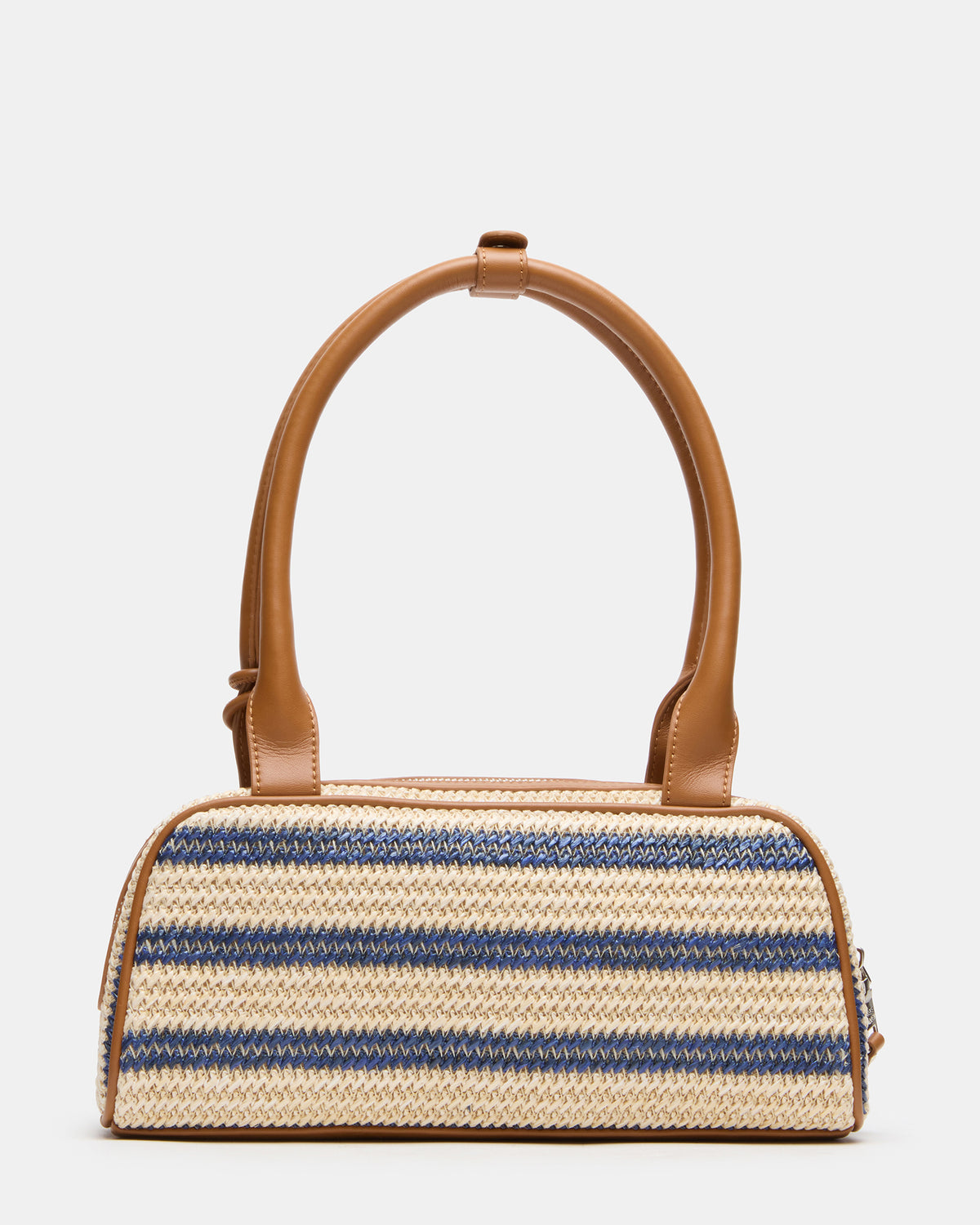 LAGUNE Bag Navy Multi Elongated Straw Shoulder Strap Handbag | Steve Madden Classic