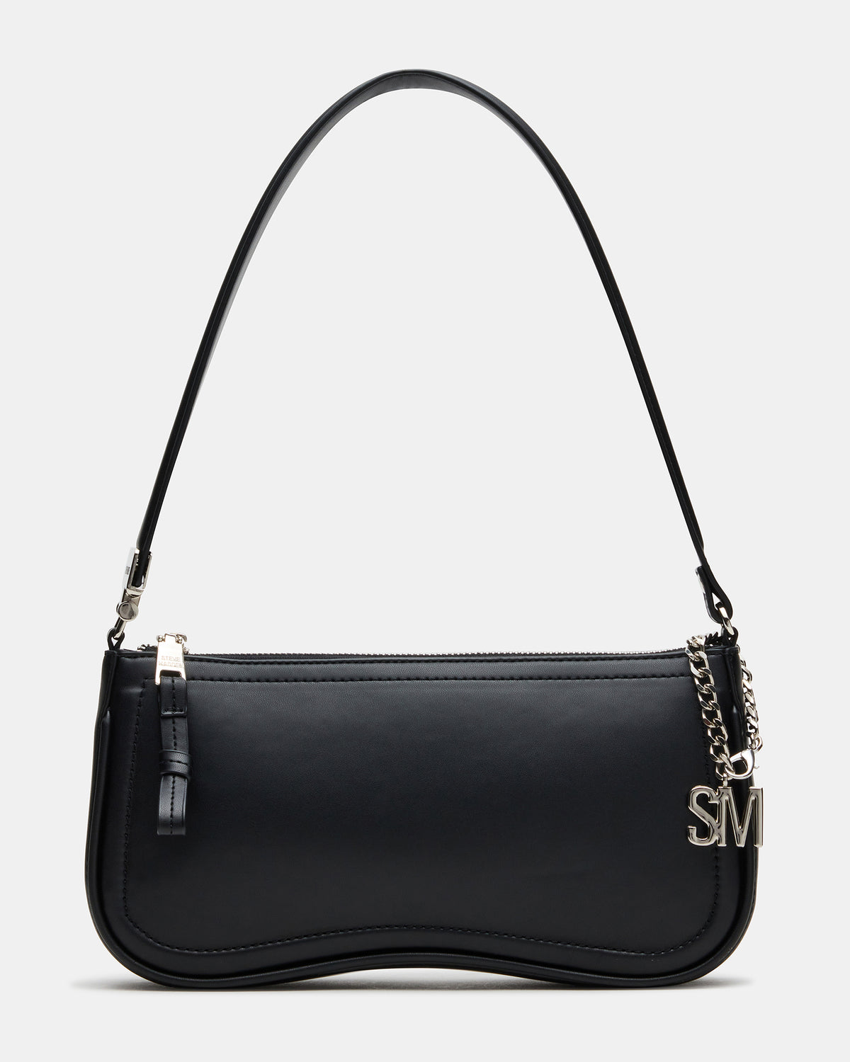ANGEL Bag Black Top-Zipper Structured Shoulder Strap Handbag | Steve Madden Value