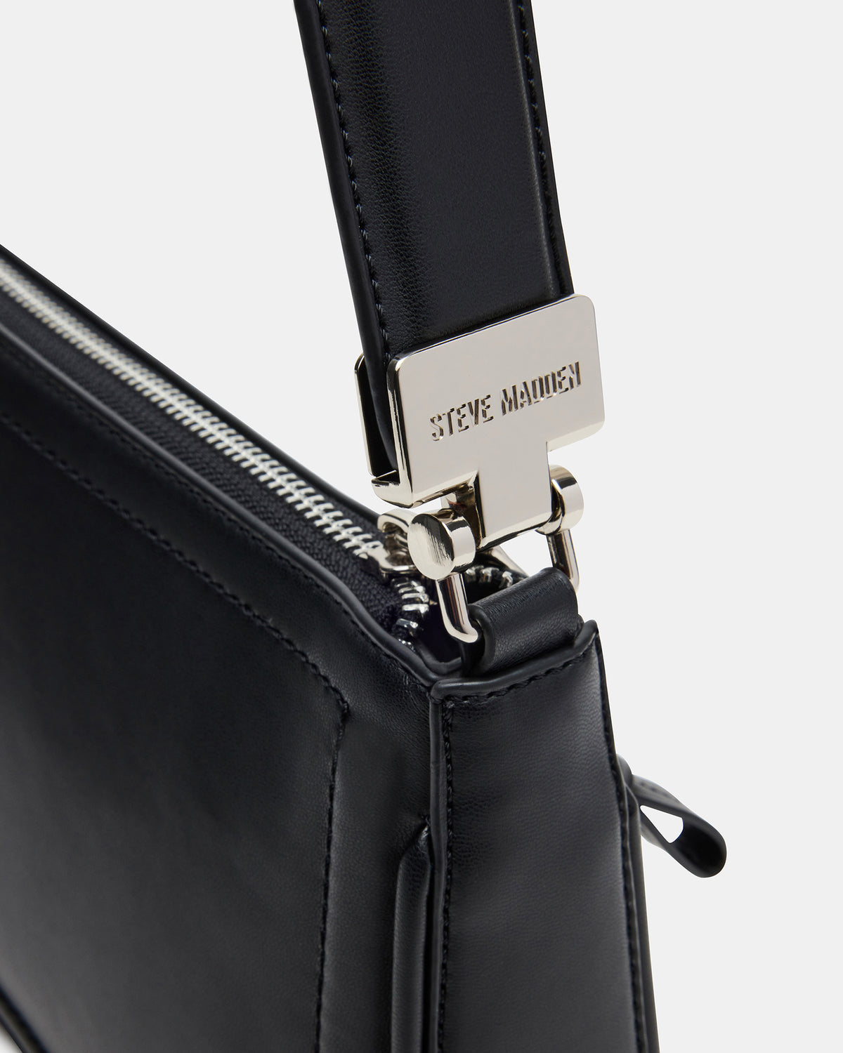 ANGEL Bag Black Top-Zipper Structured Shoulder Strap Handbag | Steve Madden Value