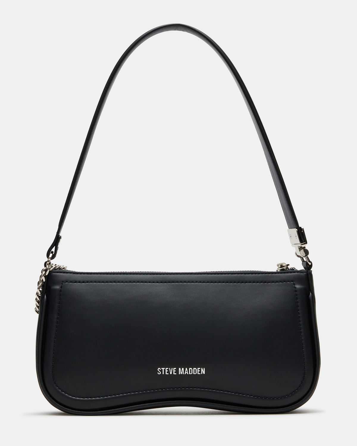 ANGEL Bag Black Top-Zipper Structured Shoulder Strap Handbag | Steve Madden Value