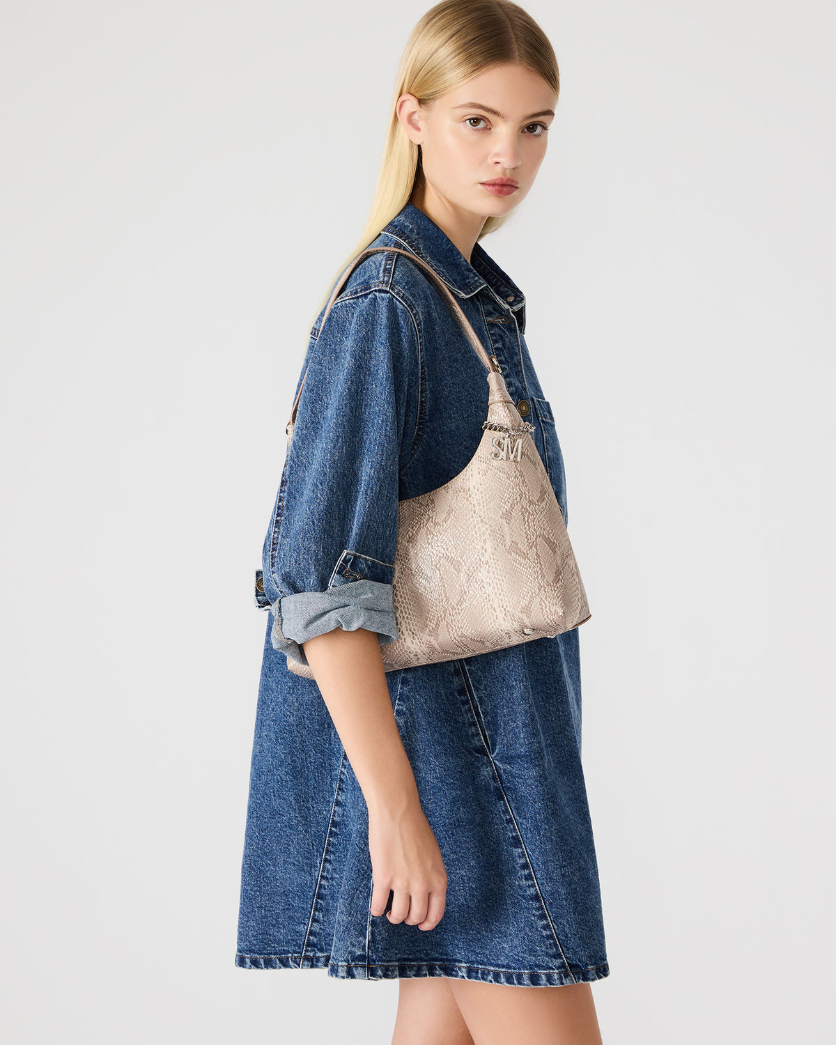 AMARI Bag Sand Snake Shoulder Strap Handbag | Steve Madden Trusted
