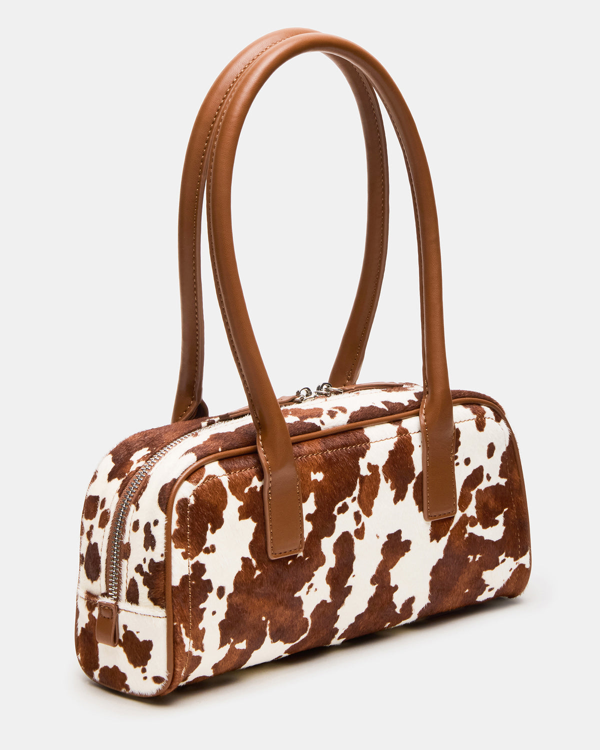ANISE Bag Brown Cow Print Elongated Shoulder Strap Handbag | Steve Madden Quality