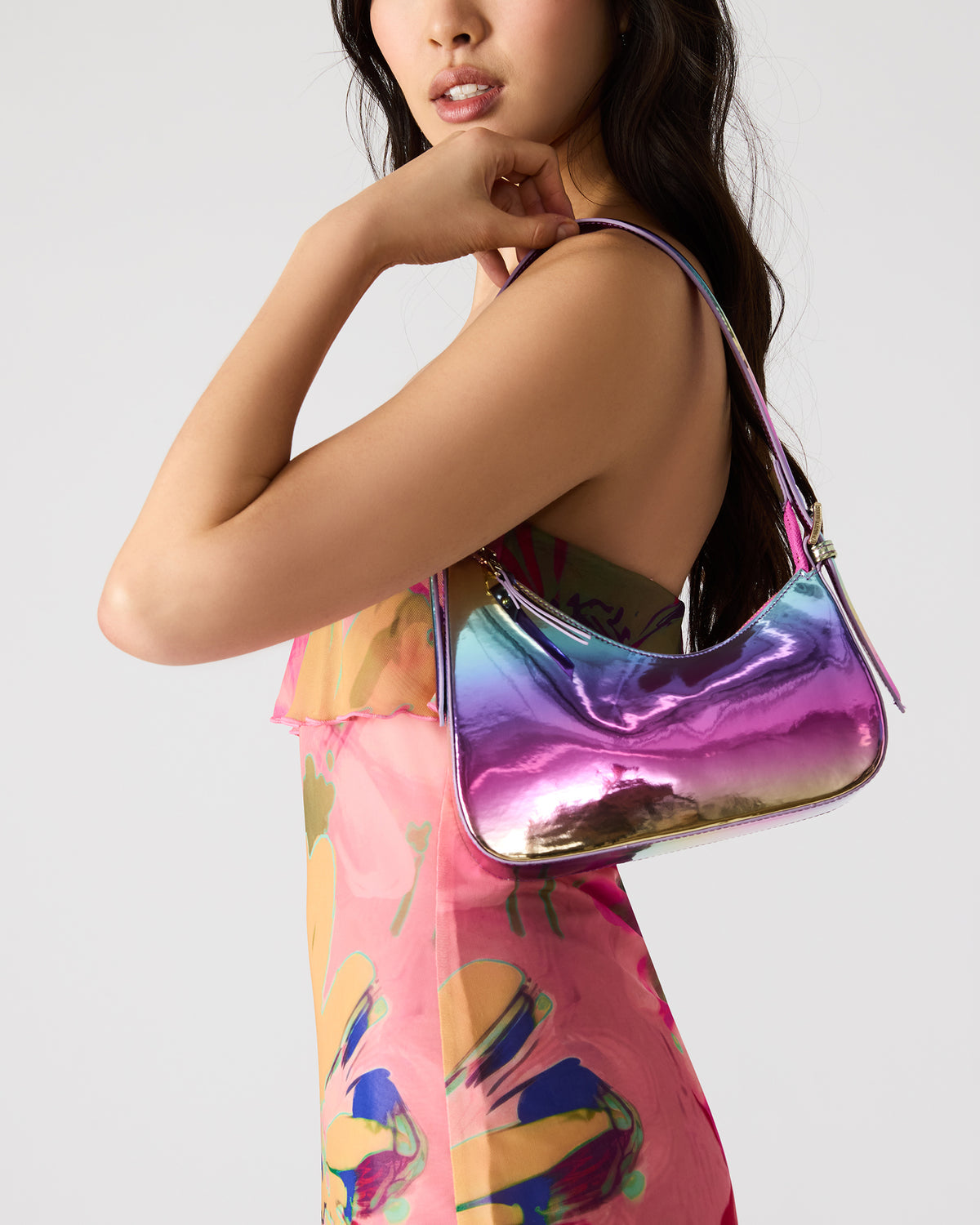 SMITH Bag Metallic Multi Asymmetric Shoulder Handbag | Steve Madden Smart Buy