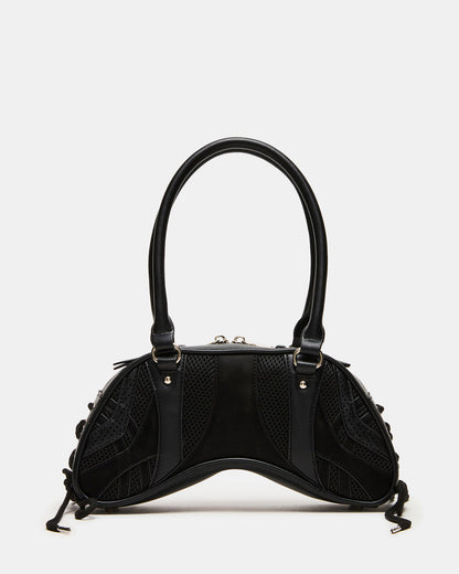 KODY Bag Black Lace-Up Buckle Shoulder Strap Handbag | Steve Madden Smart Buy
