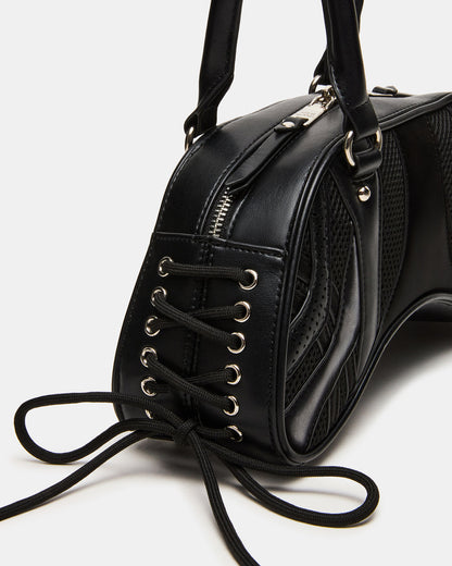 KODY Bag Black Lace-Up Buckle Shoulder Strap Handbag | Steve Madden Smart Buy