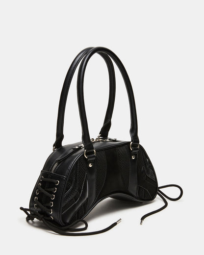 KODY Bag Black Lace-Up Buckle Shoulder Strap Handbag | Steve Madden Smart Buy