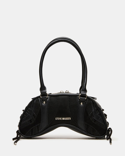 KODY Bag Black Lace-Up Buckle Shoulder Strap Handbag | Steve Madden Smart Buy