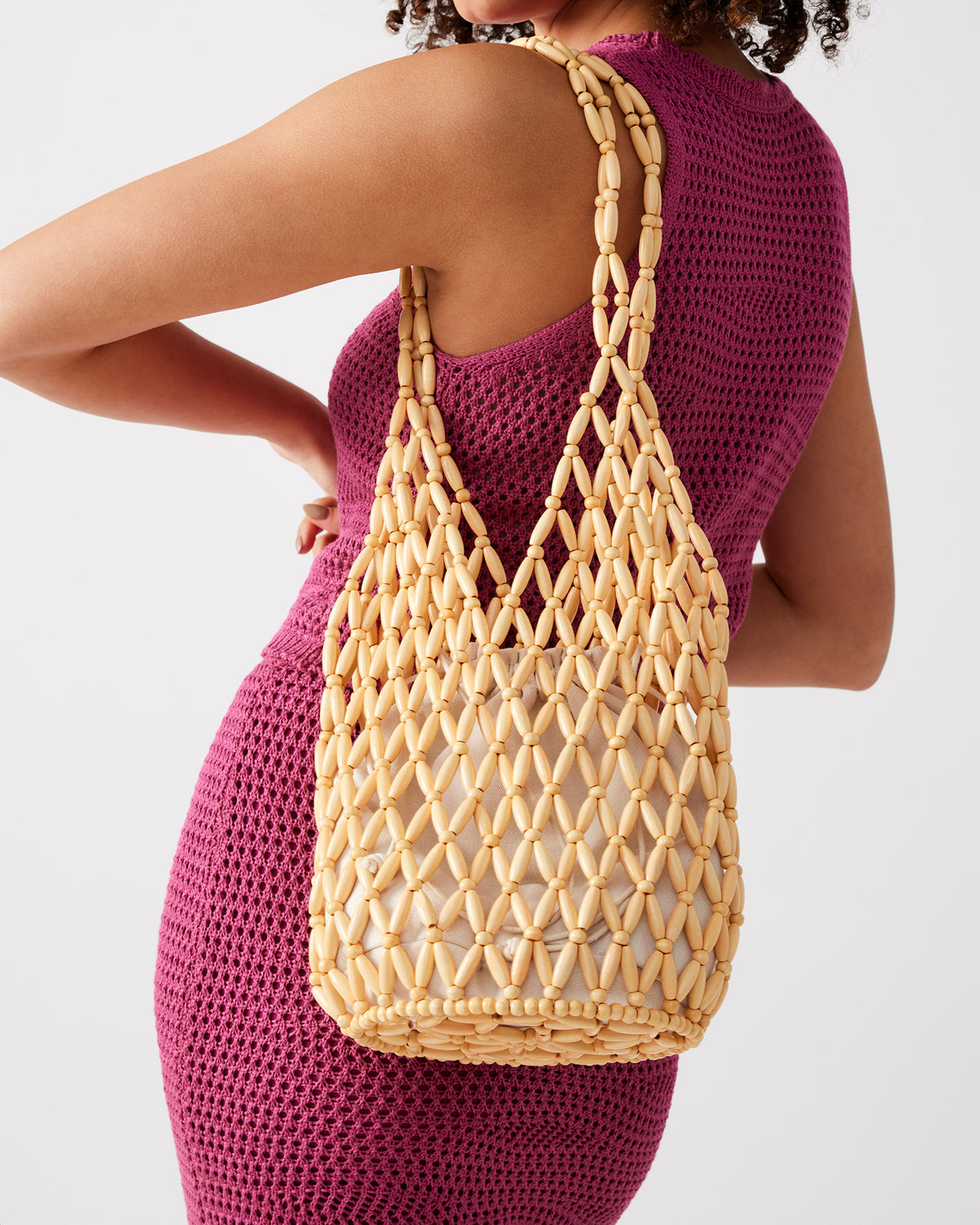 FIJI Natural Women's Beaded Shoulder Bag | Steve Madden Hot Sale