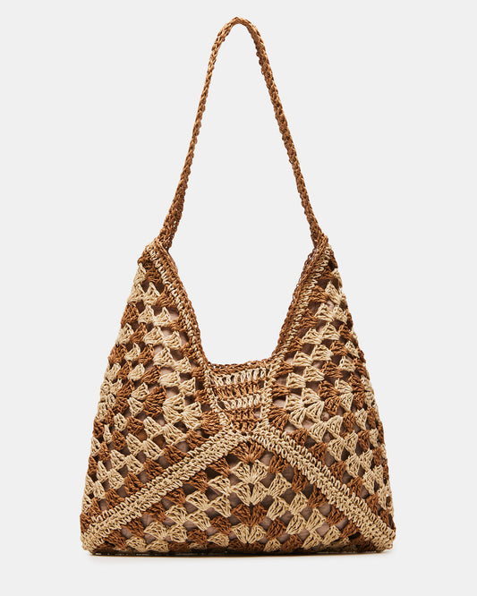 BORA Natural Multi Women's Raffia Hobo Shoulder Bag | Steve Madden Sale