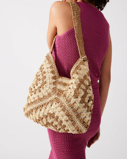 BORA Natural Multi Women's Raffia Hobo Shoulder Bag | Steve Madden Sale