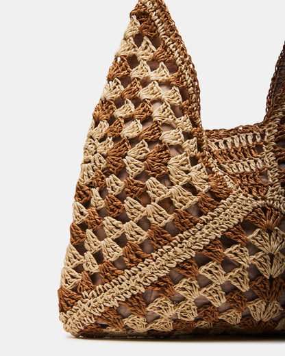 BORA Natural Multi Women's Raffia Hobo Shoulder Bag | Steve Madden Sale