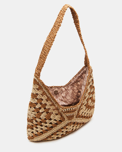 BORA Natural Multi Women's Raffia Hobo Shoulder Bag | Steve Madden Sale