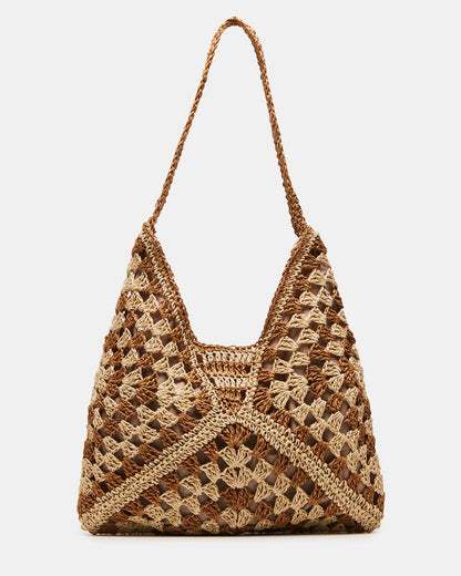 BORA Natural Multi Women's Raffia Hobo Shoulder Bag | Steve Madden Sale