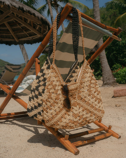 BORA Natural Multi Women's Raffia Hobo Shoulder Bag | Steve Madden Sale