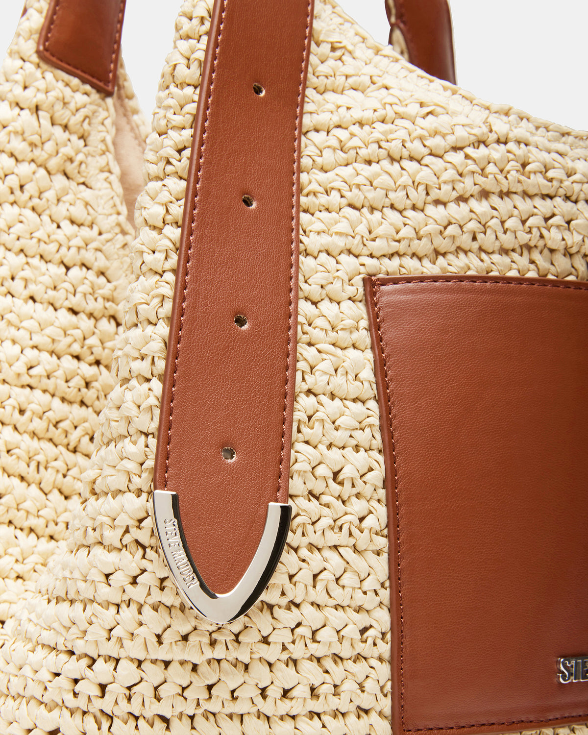 HIPPEE Cognac Multi Women's Belt Tip Buckle Shoulder Strap Bag | Steve Madden Featured