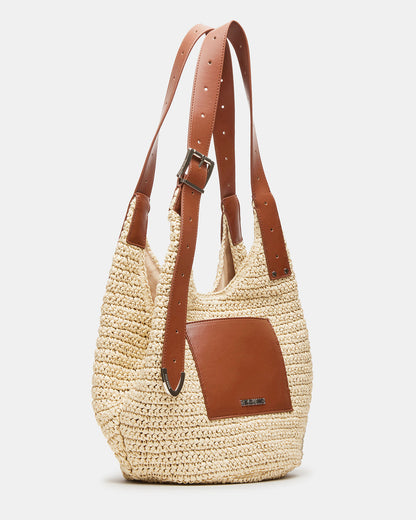HIPPEE Cognac Multi Women's Belt Tip Buckle Shoulder Strap Bag | Steve Madden Featured