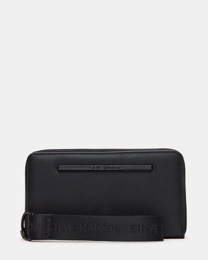 ZIP Wallet Black Zipper Cloure Wristlet Wallet | Steve Madden Smart Buy