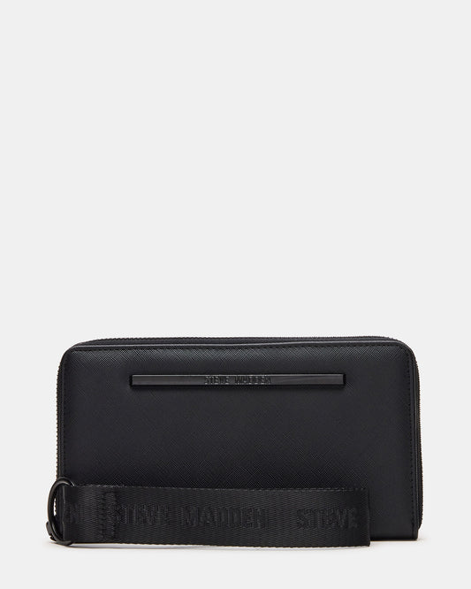 ZIP Wallet Black Zipper Cloure Wristlet Wallet | Steve Madden Smart Buy