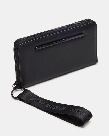 ZIP Wallet Black Zipper Cloure Wristlet Wallet | Steve Madden Smart Buy