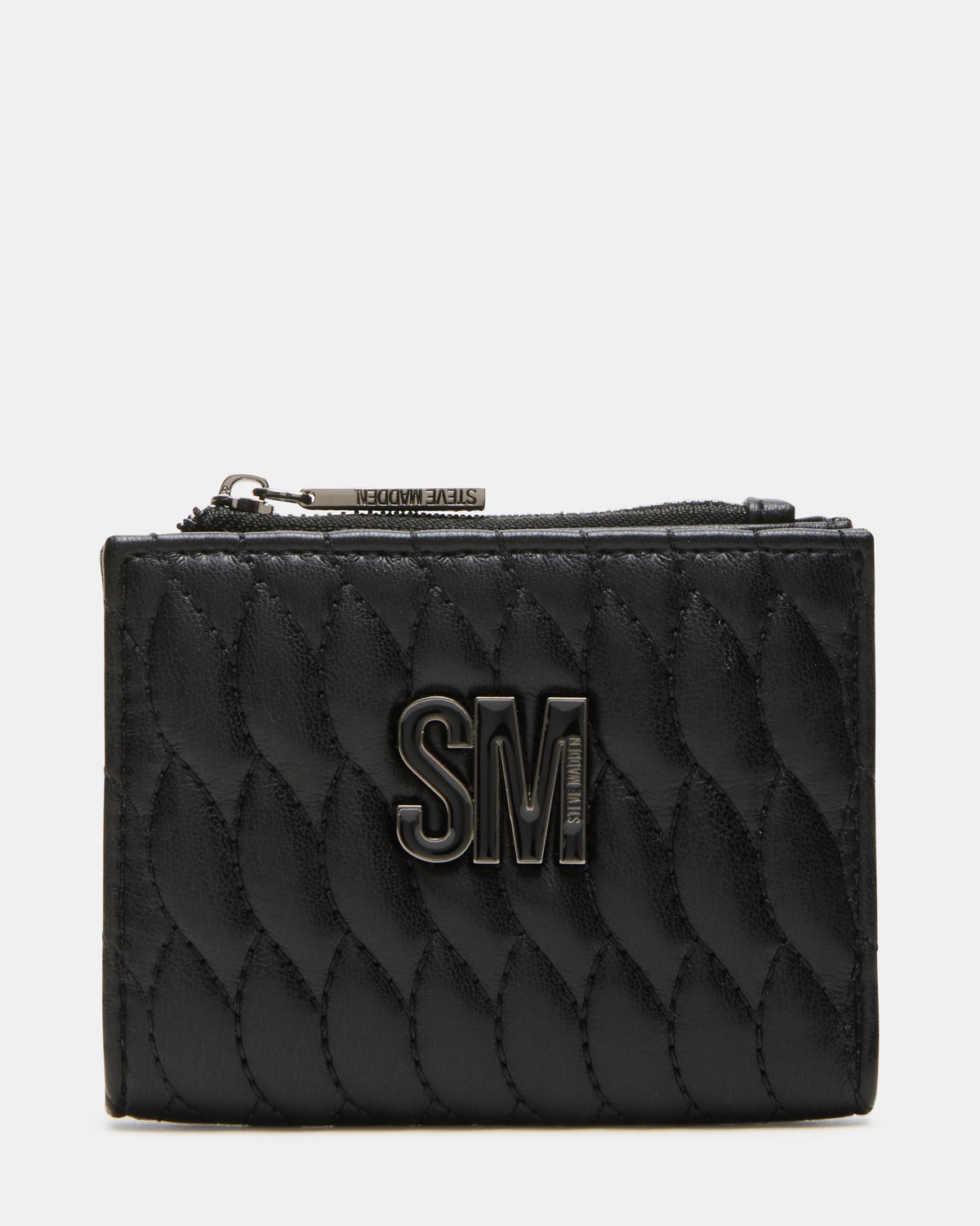 BAZAR Wallet Black Quilted Top-Zipper Button-Snap Mini Wallet | Steve Madden Popular