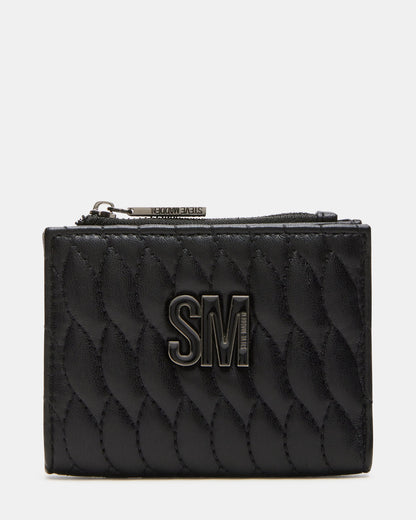 BAZAR Wallet Black Quilted Top-Zipper Button-Snap Mini Wallet | Steve Madden Popular