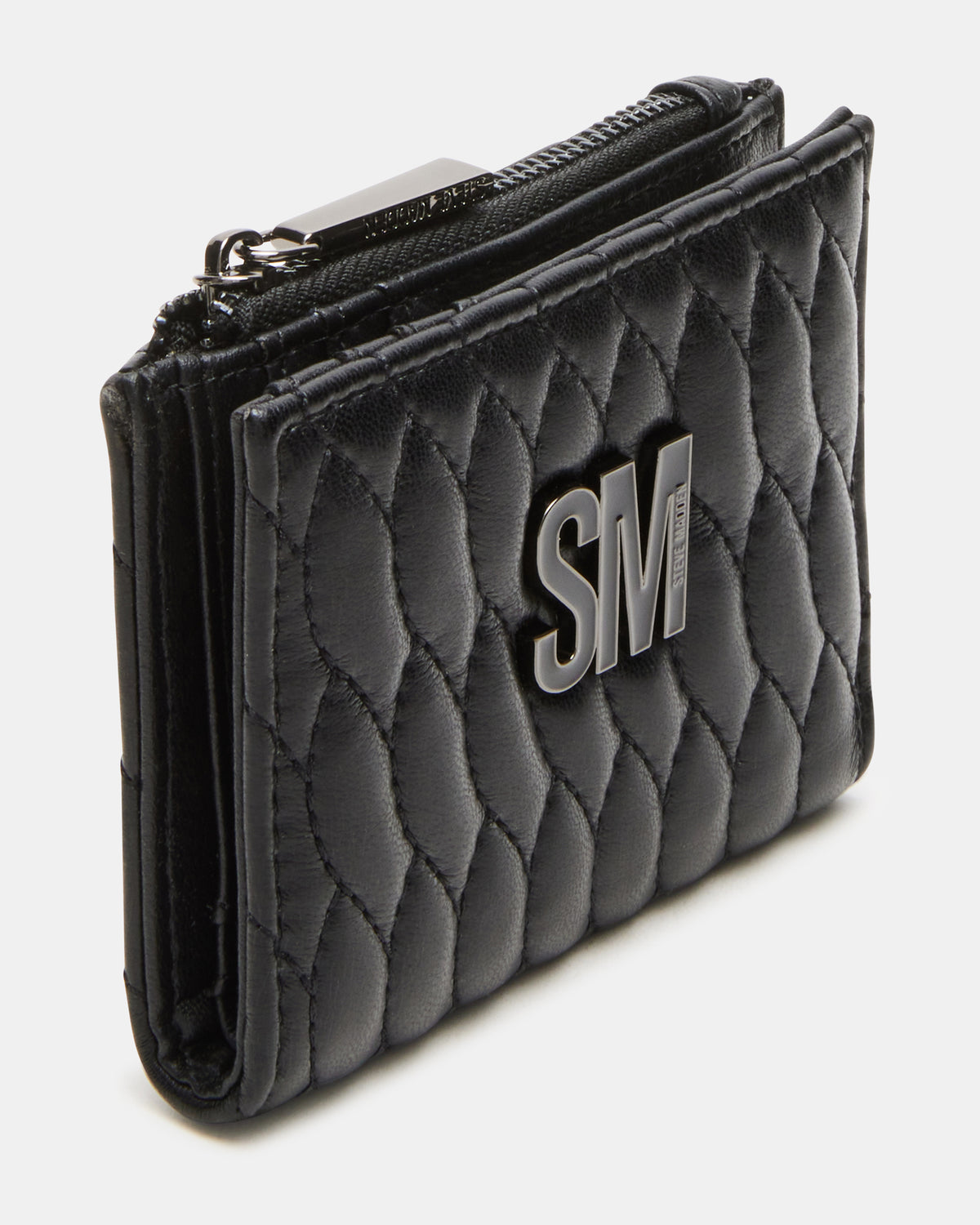 BAZAR Wallet Black Quilted Top-Zipper Button-Snap Mini Wallet | Steve Madden Popular