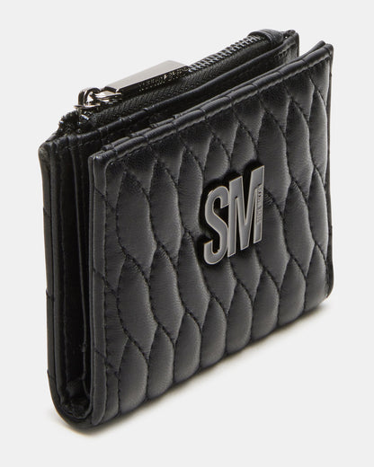 BAZAR Wallet Black Quilted Top-Zipper Button-Snap Mini Wallet | Steve Madden Popular