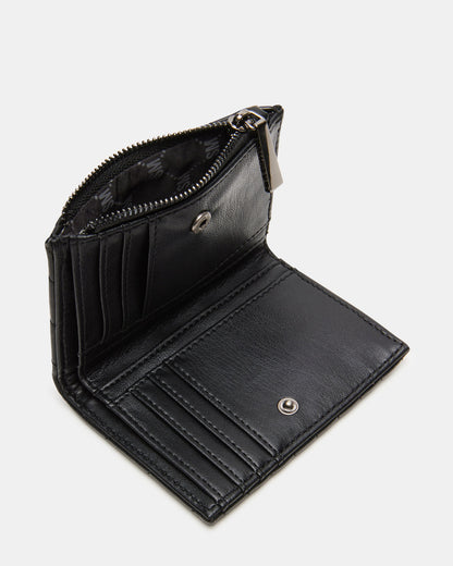 BAZAR Wallet Black Quilted Top-Zipper Button-Snap Mini Wallet | Steve Madden Popular