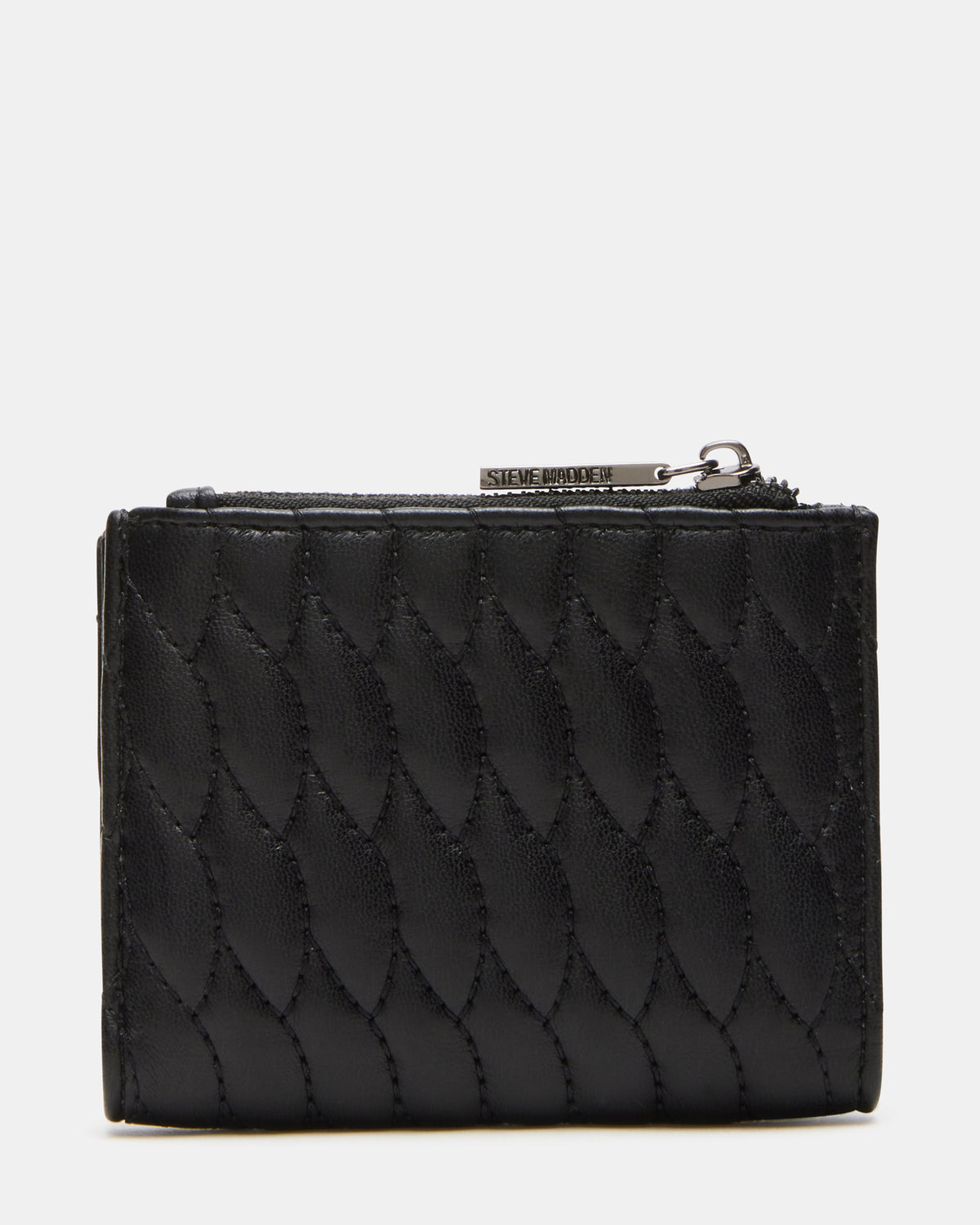 BAZAR Wallet Black Quilted Top-Zipper Button-Snap Mini Wallet | Steve Madden Popular