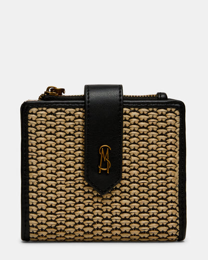 JEM STRAW Black Natural Bifold Wallet | Steve Madden Customer Favorite