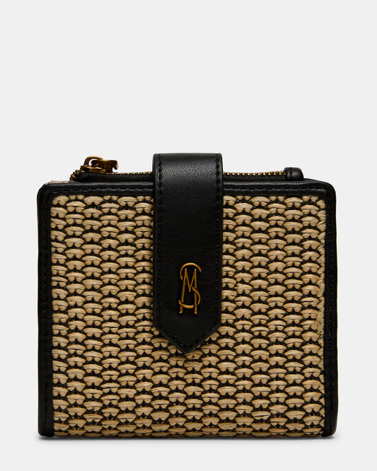 JEM STRAW Black Natural Bifold Wallet | Steve Madden Customer Favorite