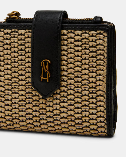 JEM STRAW Black Natural Bifold Wallet | Steve Madden Customer Favorite