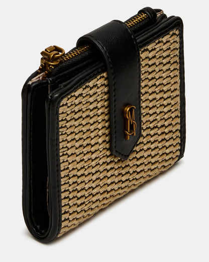 JEM STRAW Black Natural Bifold Wallet | Steve Madden Customer Favorite