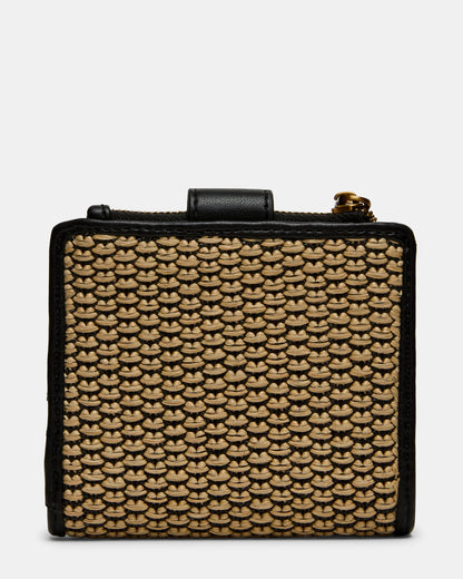 JEM STRAW Black Natural Bifold Wallet | Steve Madden Customer Favorite