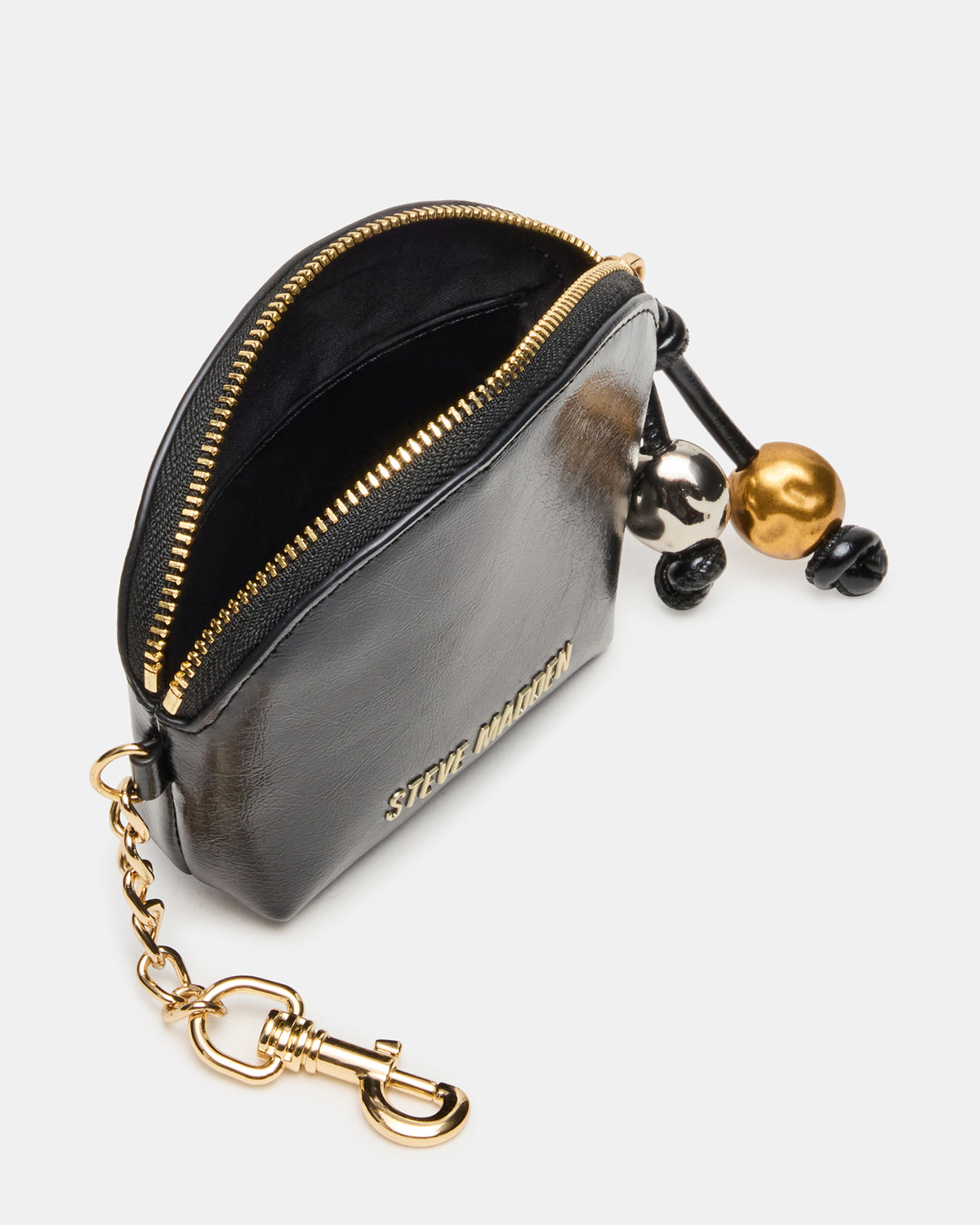 CASSIDI Wallet Black Dome-Shaped Card Holder | Steve Madden Top Pick