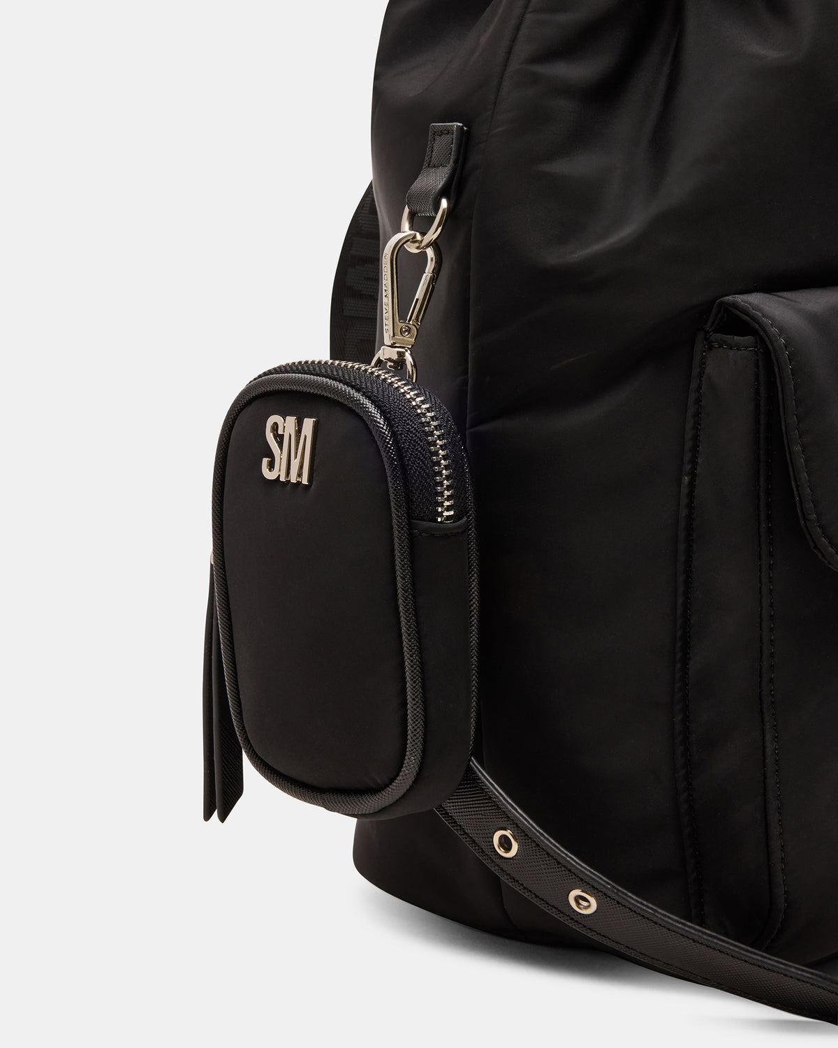ROLO Black Women's Drawstring Backpack | Steve Madden Recommended