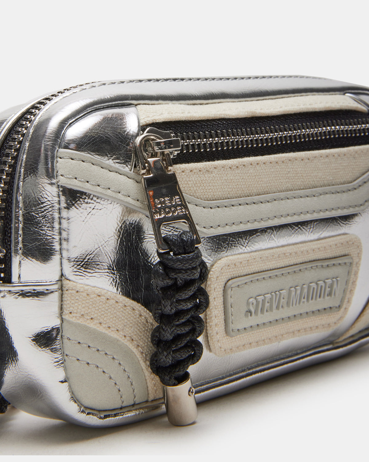 MADRIDD Belt Bag Silver | Women's Handbags | Steve Madden Top Pick