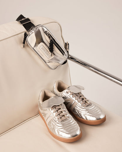 MADRIDD Belt Bag Silver | Women's Handbags | Steve Madden Top Pick