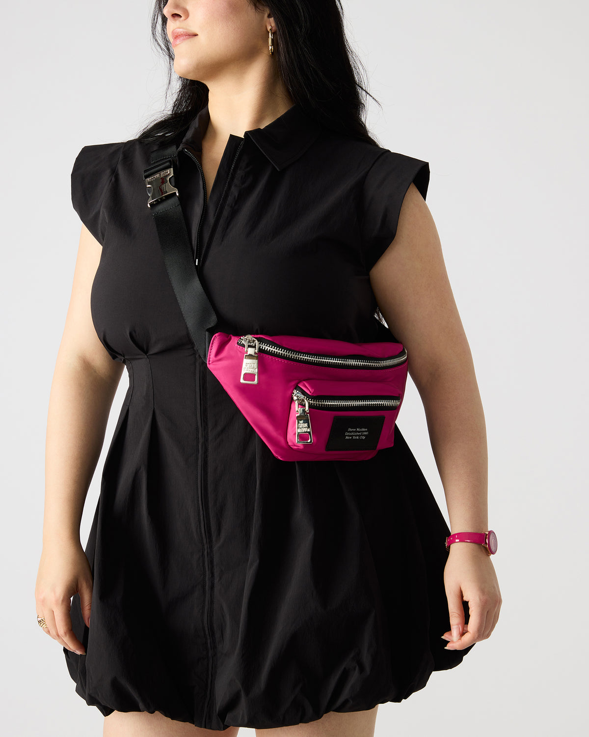 REMIX Fuchsia Women's Sporty Belt Handbag | Steve Madden Classic