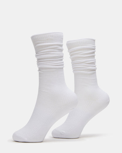 2 PACK RIB SLOUCH SOCKS WHITE Women's Ribbed Quarter Socks | Steve Madden Classic