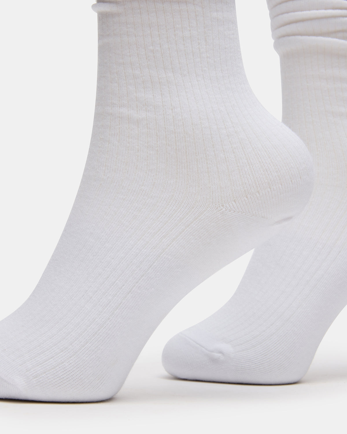 2 PACK RIB SLOUCH SOCKS WHITE Women's Ribbed Quarter Socks | Steve Madden Classic