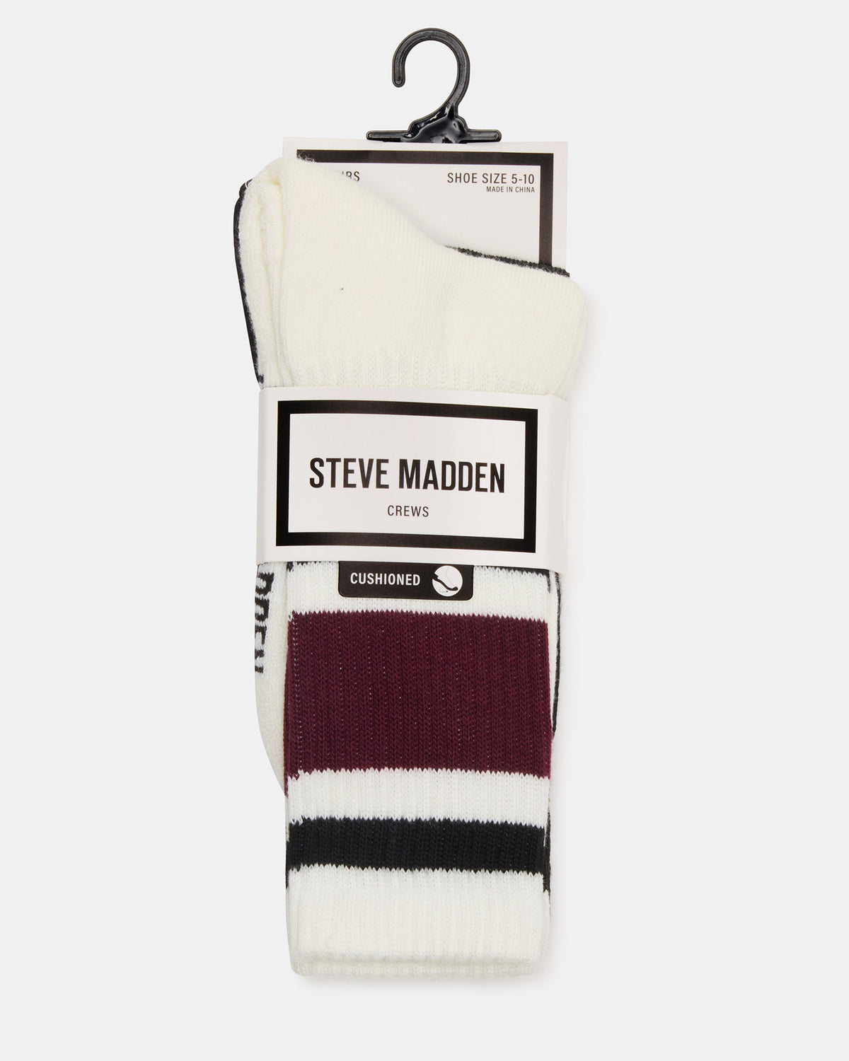 IVY 2 PACK STRIPE ATHLEISURE SOCKS Cherry Women's Stripe Athletic Socks | Steve Madden Top Pick